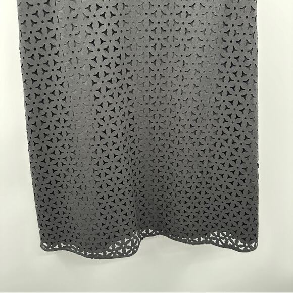 J. Crew Factory Laser-Cut Black Short Cap Sleeve A-Line Mini Dress Size 6 - Picture 3 of 8